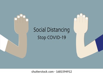 Social distancing concept, Thai Wai, Coronavirus COVID-19 pandemic 2019-ncov prevention, Virus spread prevention. Quarantine measures concept