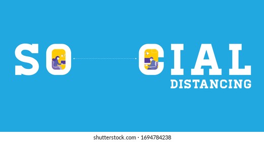 Social Distancing concept , Typeface Design