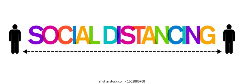 Social distancing concept, vector illustration