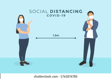 Ilustración del vector de concepto de distanciamiento social