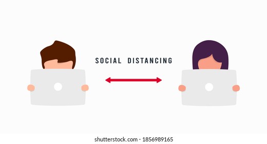 Social distancing concept. Vector illustration