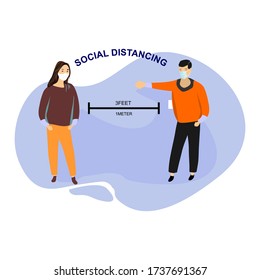 Social distancing concept  Vector
Illustrations
