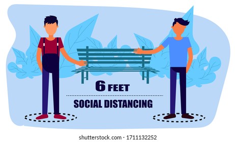 social distancing concept vector,prevention of corona virus