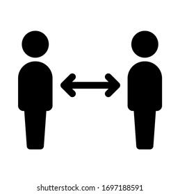 Social distancing ( Corona virus /covid-19 / flu  ) vector icon illustration