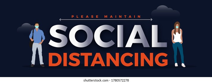 Social distancing and coronavirus covid-19 prevention: maintain a safe distance from others in public offices