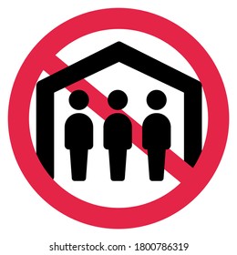 Social distancing ( coronavirus , covid-19)  vector icon illustration / Prohibited Mark
