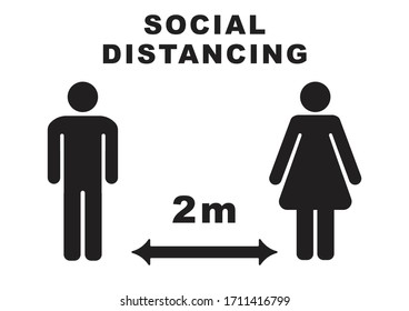 Social distancing coronavirus pictogram vector