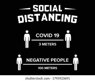 Social Distancing Covid 19 / Funny Text tshirt Design Poster Vector Illustration art in Background