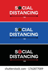 Vector Covid-19 de distanciamiento social editable
