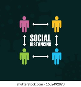 social distancing design vector. Global pandemic health warning concept