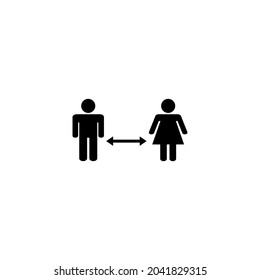 Social distancing. social distance sign and symbol. self quarantine sign
