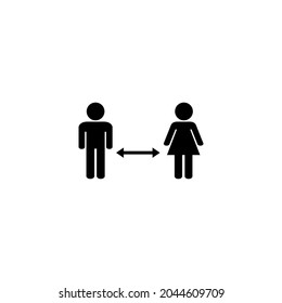 Social distancing. social distance sign and symbol. self quarantine sign