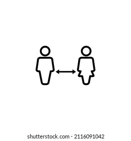 Social distancing. social distance sign and symbol. self quarantine sign