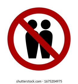 Social Distancing Do Not Come Close Icon. Vector Image.