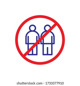 social distancing don't, stop icon symbol vector eps