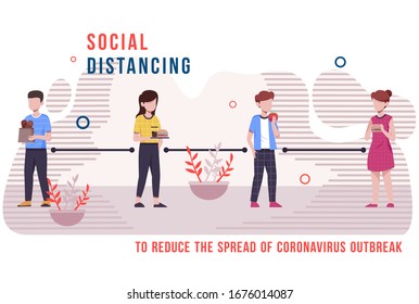 Social Distancing during Epidemic Ncov 2019 Coronavirus outbreak vector illustration