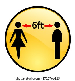 Social distancing emoji icon vector illustration