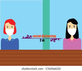 social distancing, face mask and new normal