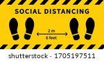 Social distancing. Footprint sign. Keep the 2 meter distance. Coronovirus epidemic protective. Vector illustration