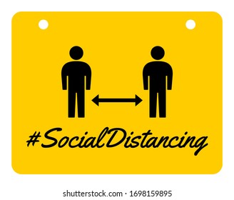 Social Distancing Hashtag Icon. Vector Image.