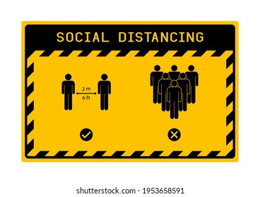 Social distancing icon avoid COVID-19 coronavirus.