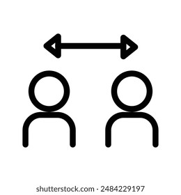 Social distancing icon design in filled and outlined style
