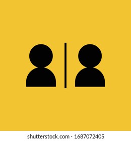 social distancing icon. Design template vector