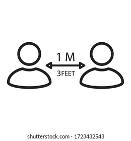 Social Distancing Icon Design Vector Template