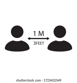 Social Distancing Icon Design Vector Template