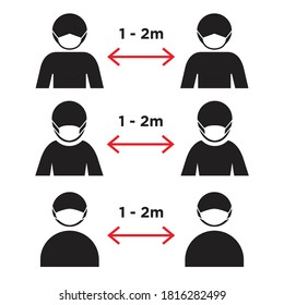 Social distancing icon design. vector illustration