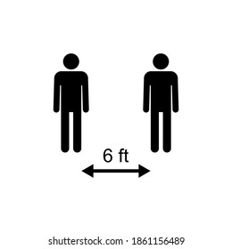 Social distancing icon. social distance icon. self quarantine sign