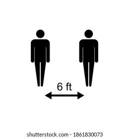 Social distancing icon. social distance icon. self quarantine sign