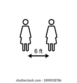 Social distancing icon. social distance icon. self quarantine sign
