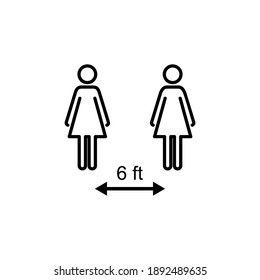 Social distancing icon. social distance icon. self quarantine sign