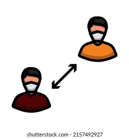 Social Distancing Icon. Editable Bold Outline With Color Fill Design. Vector Illustration.