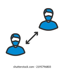 Social Distancing Icon. Editable Bold Outline With Color Fill Design. Vector Illustration.