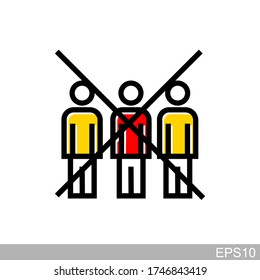 Social distancing icon
epidemic protective. Vector illustration