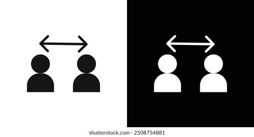 Social distancing icon Flat fill set collection