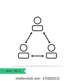 Social Distancing Icon Illustration. Avoid Crowd Sign Symbol. Vector Line Icon EPS 10