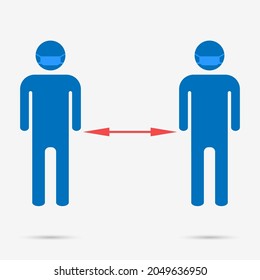 Social distancing icon isolated object. Vector illustration.