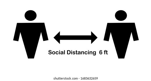 Social distancing icon isolated on white background.Prevent contact from the virus Covid-19.
