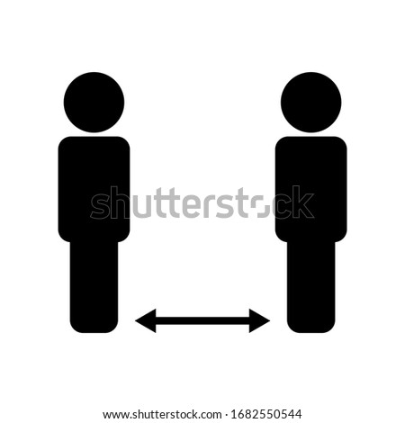 social distancing icon isolated on white background. vector illustration 