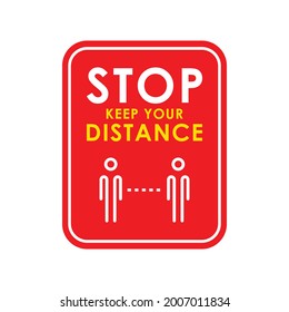 Social distancing icon. Keep the 1 meter distance. Avoid crowds. Coronovirus epidemic protective. Vector illustration. Stop Covid-19. Stay safe. 