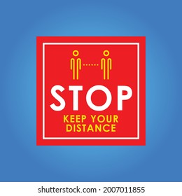 Social distancing icon. Keep the 1 meter distance. Avoid crowds. Coronovirus epidemic protective. Vector illustration. Stop Covid-19. Stay safe. 