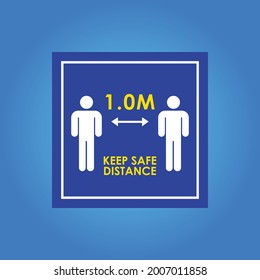 Social distancing icon. Keep the 1 meter distance. Avoid crowds. Coronovirus epidemic protective. Vector illustration. Stop Covid-19. Stay safe. 