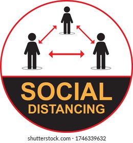 Social distancing icon. Keep the 1-2 meter distance. Coronovirus epidemic protective. Vector illustration