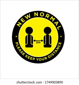 Social distancing icon. Keep the 1-2 meter distance. Coronovirus epidemic protective. Vector illustration