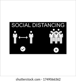 Social distancing icon. Keep the 1-2 meter distance. Coronovirus epidemic protective.