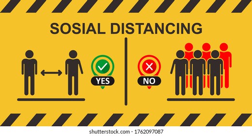 Social distancing icon. Keep the 2 meter distance. Avoid crowds. Coronovirus epidemic protective. Vector illustration