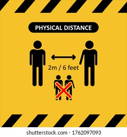 Social distancing icon. Keep the 2 meter distance. Avoid crowds. Coronovirus epidemic protective. Vector illustration